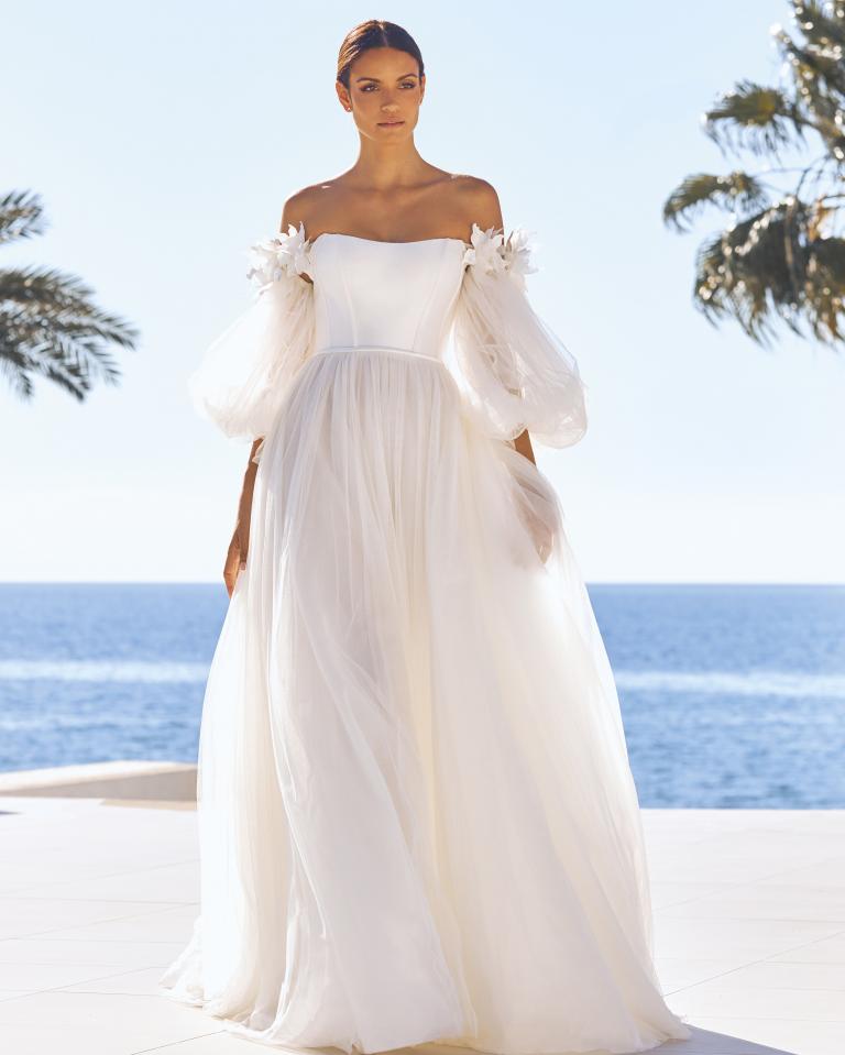 Strapless jurk met tulle rok